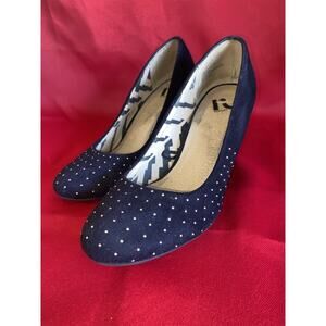 Report Y2K Black Suede Rhinestone Pumps US Women’s 8.5